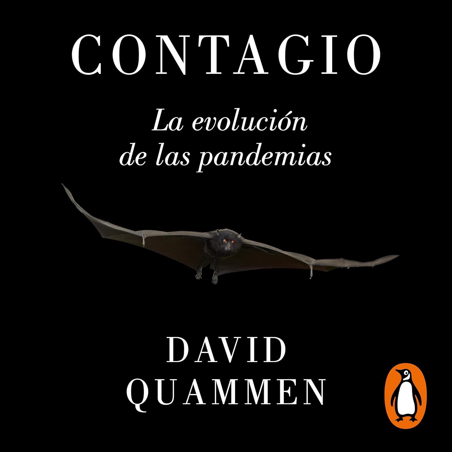Portada del libro "Contagio" de David Quammen, una referencia fundamental en la Academia de Biotecnología para entender la zoonosis y el origen de los virus que saltan de animales a humanos.