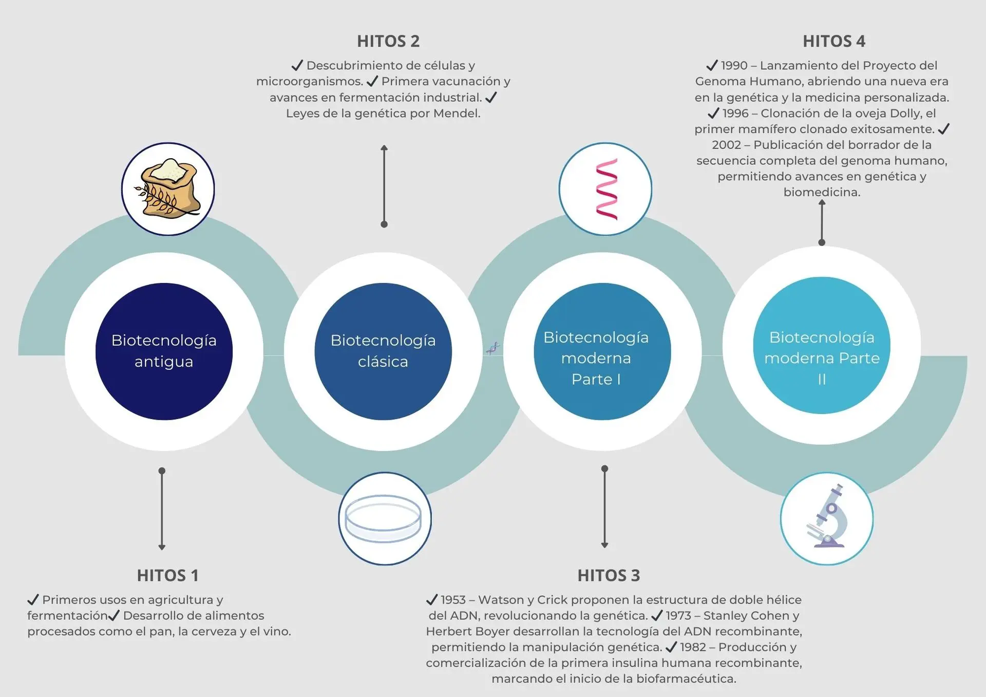 Infografía de los hitos de la Biotecnología
